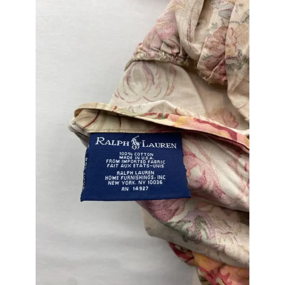 RALPH LAUREN 4 Piece Full Sheet Set Guinevere Floral Fitted Flat 2 Pillow Cases